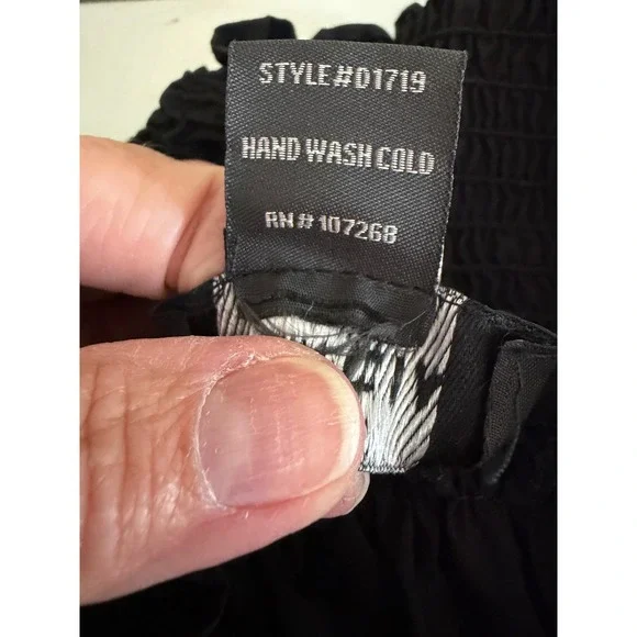 Blanc Studio Babydoll Dress Womens Black Smocked Tiered Ruffle Sleeve Mini - Picture 13 of 13